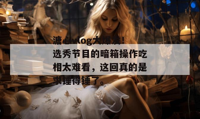 溏心vlog大爆发！选秀节目的暗箱操作吃相太难看，这回真的是求锤得锤了。